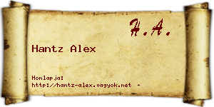 Hantz Alex névjegykártya